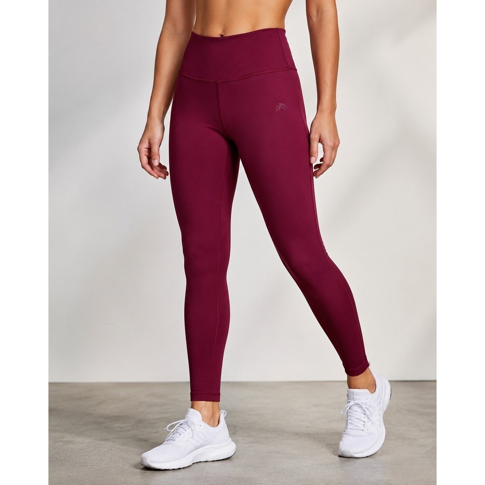 Crivit Women's High Rise Leggings Burgundy S 4/6 Compression Athletic Yoga Gym